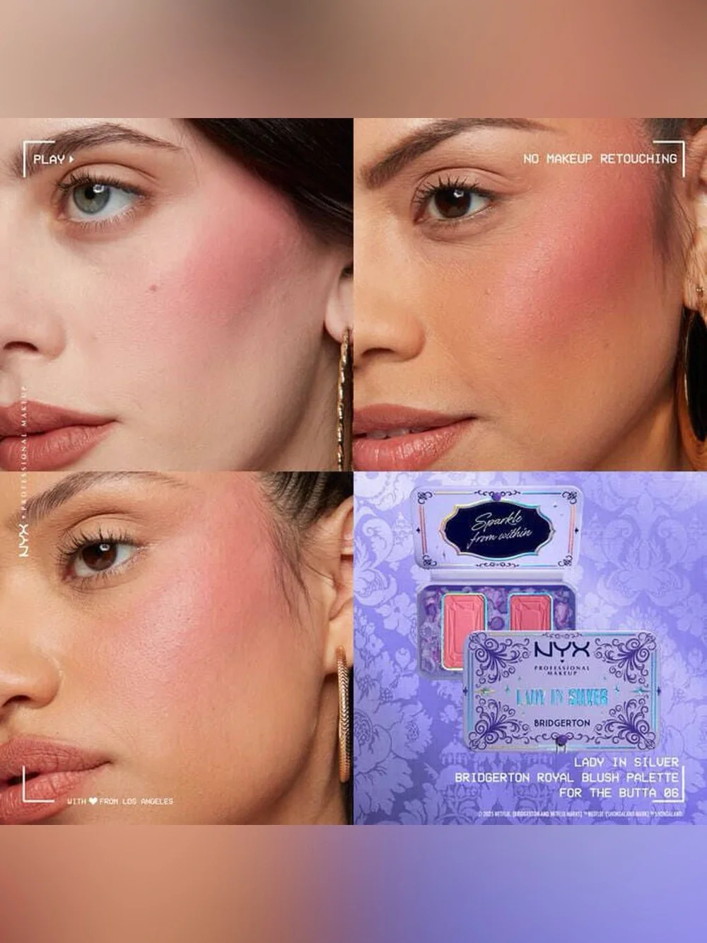 NYX Bridgerton Limited Edition Royal Blush Palettes Trio